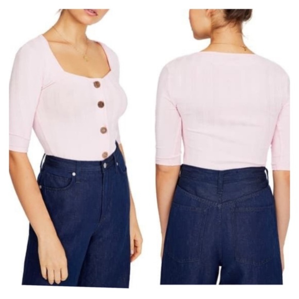 Free People “Central Park” Top- Blush - Picture 2 of 5